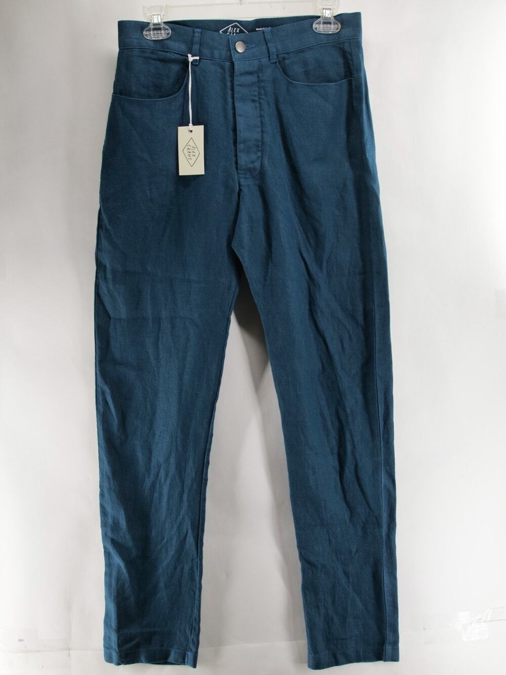 NWT Alex Crane Men's 28x30 Teal Blue 100% Linen Pants Feel Breezy Casual Light